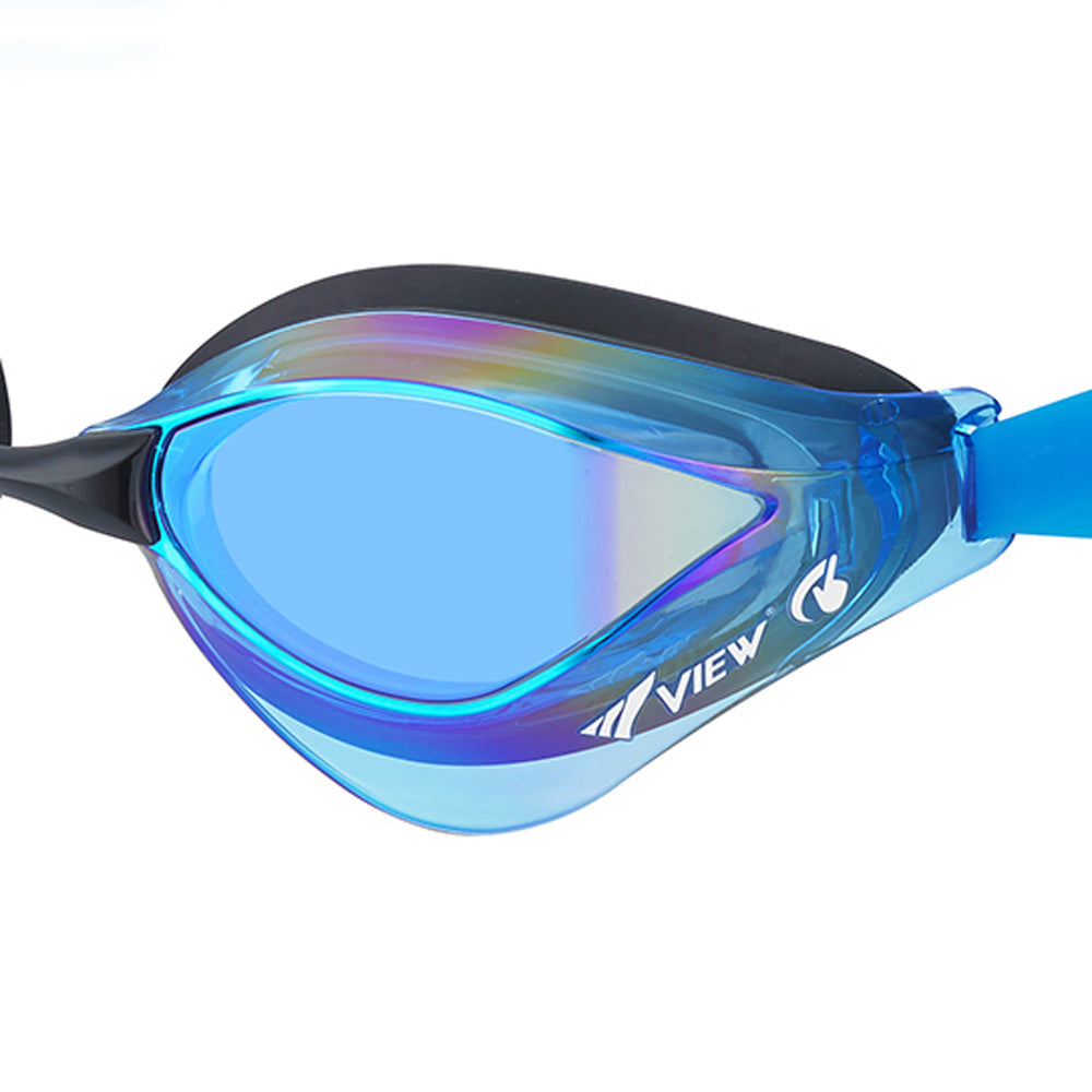 VIEW แว่นตาว่ายน้ำ แข่งขัน V230ASAMC เลนส์ฉาบปรอท สีควันบุหรี่ปรอทน้ำเงิน FINA Approved - 2 Supersports Thailand