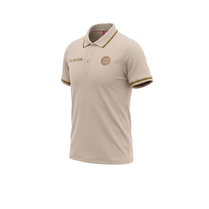 FC BAYERN MUNCHEN Beige Logo Men's Polo Shirt