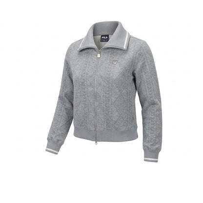 FILA Collared Knitted เสื้อแจ็คเก็ตออกกำลังกายผู้หญิง