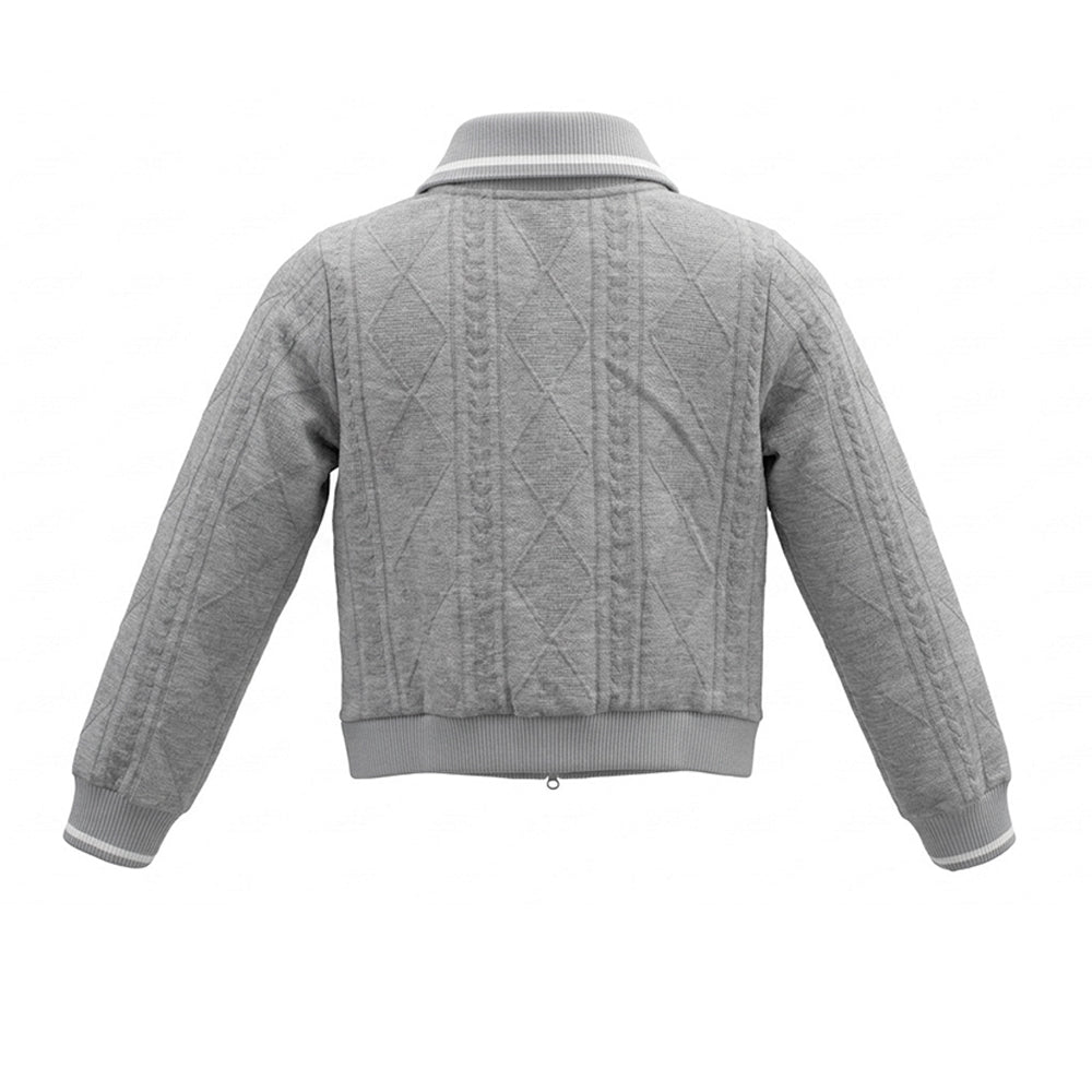 FILA Collared Knitted เสื้อแจ็คเก็ตออกกำลังกายผู้หญิง Supersports Thailand