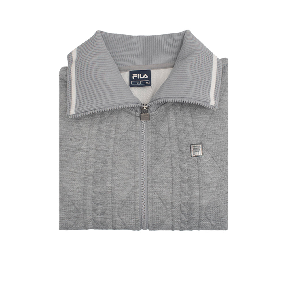 FILA Collared Knitted เสื้อแจ็คเก็ตออกกำลังกายผู้หญิง Supersports Thailand