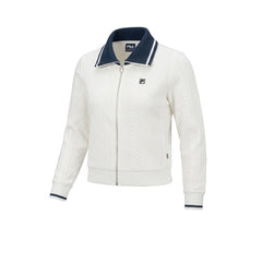 FILA Collared Knitted เสื้อแจ็คเก็ตออกกำลังกายผู้หญิง