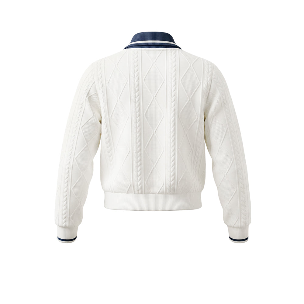 FILA Collared Knitted เสื้อแจ็คเก็ตออกกำลังกายผู้หญิง Supersports Thailand