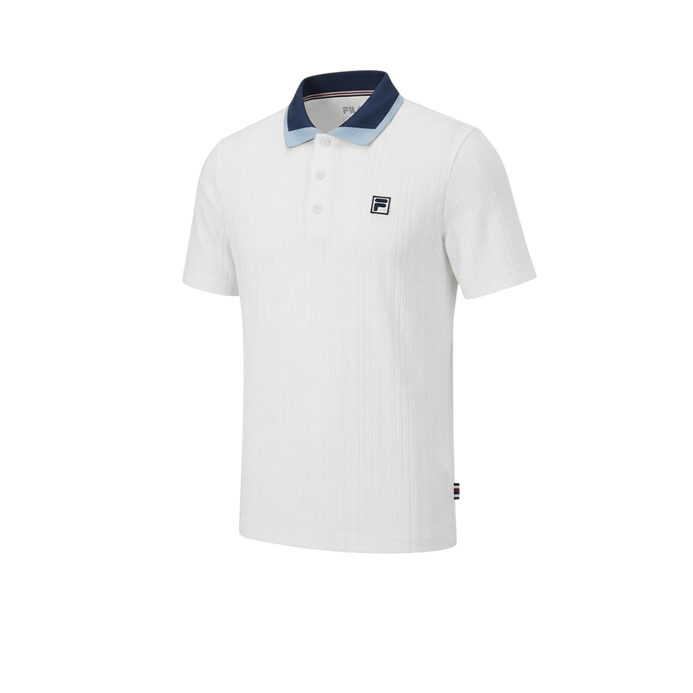 FILA Tennis Jacquard Collared เสื้อโปโลผู้ชาย Supersports Thailand