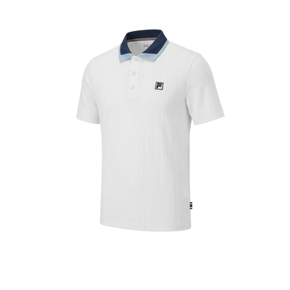 FILA Tennis Jacquard Collared เสื้อโปโลผู้ชาย