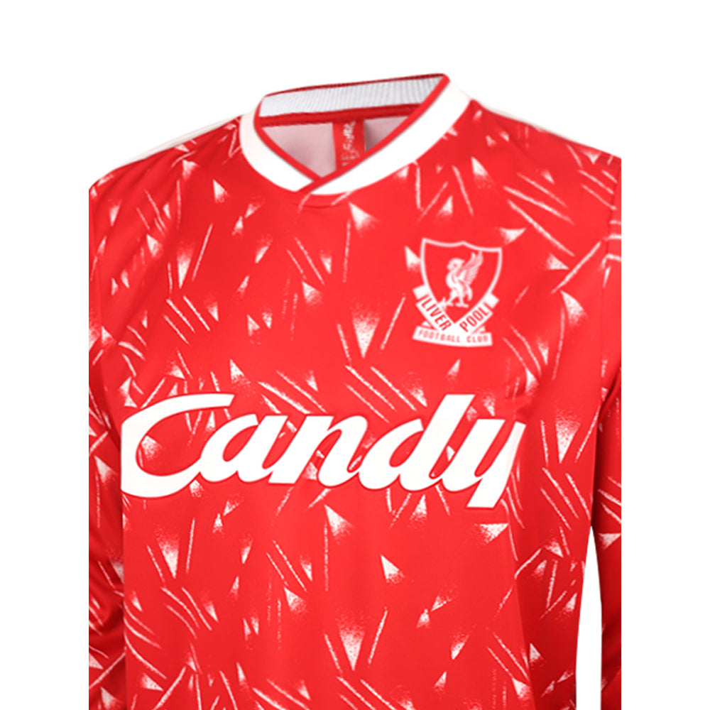 LFC Men's Liverpool FC Retro Candy Home 1989/91 Jersey สีแดง (Red) S (US SIZE)