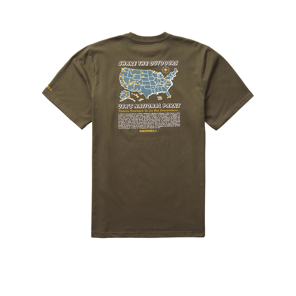 MERRELL USA's National Parks เสื้อยืดผู้ชาย