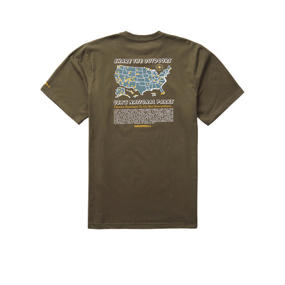 MERRELL USA's National Parks เสื้อยืดผู้ชาย