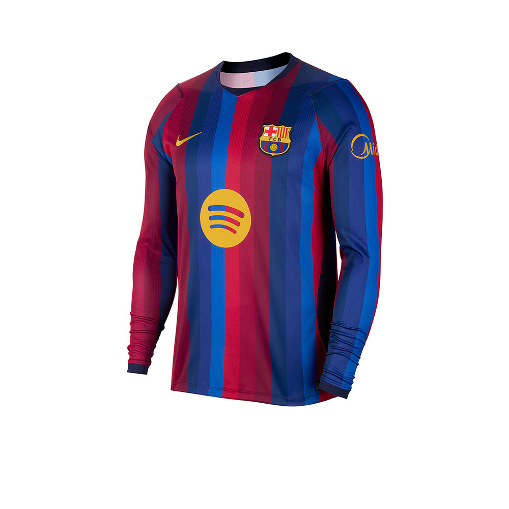 NIKE เสื้อแข่งผู้ชายแขนยาวทีมบาร์เซโลน่า ชุดเหย้า เกรด Stadium ฤดูกาล 2026/27 Supersports Thailand