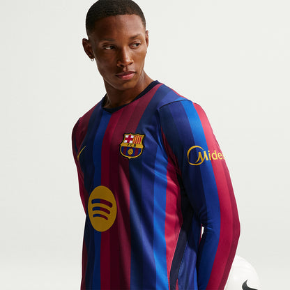 NIKE เสื้อแข่งผู้ชายแขนยาวทีมบาร์เซโลน่า ชุดเหย้า เกรด Stadium ฤดูกาล 2026/27