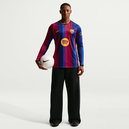 NIKE เสื้อแข่งผู้ชายแขนยาวทีมบาร์เซโลน่า ชุดเหย้า เกรด Stadium ฤดูกาล 2026/27