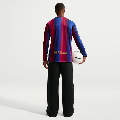 NIKE เสื้อแข่งผู้ชายแขนยาวทีมบาร์เซโลน่า ชุดเหย้า เกรด Stadium ฤดูกาล 2026/27