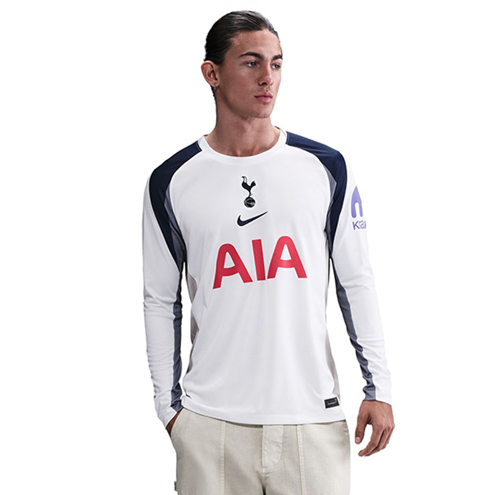 NIKE เสื้อแข่งผู้ชายแขนยาวทีมท็อตแน่ม ฮอทสเปอร์ ชุดเหย้า เกรด Stadium ฤดูกาล 2025/26