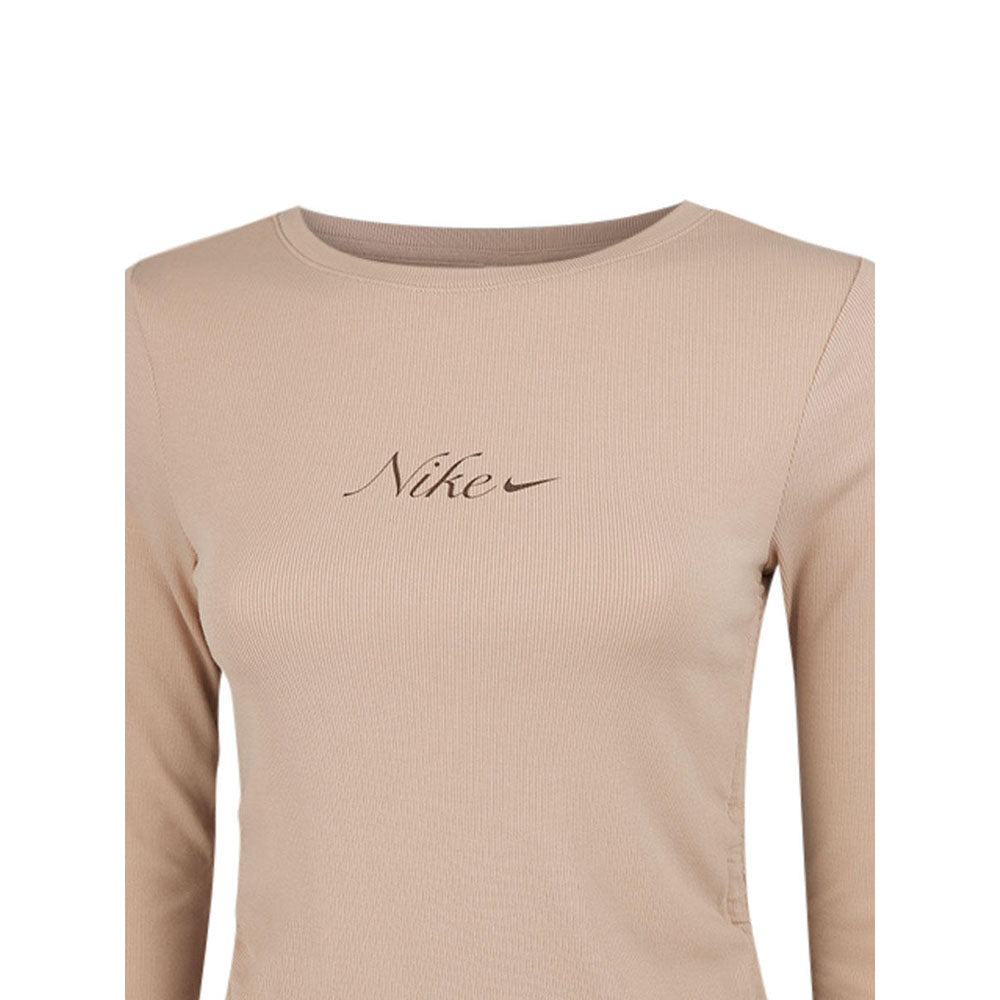NIKE Sportswear Ribbed Long-Sleeve Cropped Women's Sweatshirt