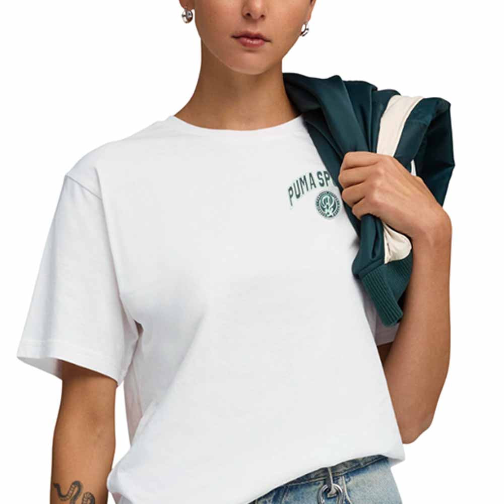 PUMA Wardrobe Essentials Sports Legacy Graphic เสื้อยืดผู้หญิง