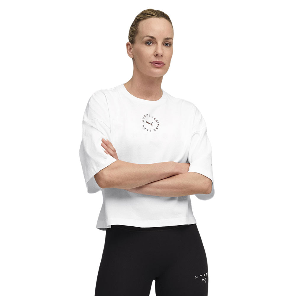 PUMA HYROX Cropped Lifestyle Tee เสื้อออกกำลังกายผู้หญิง