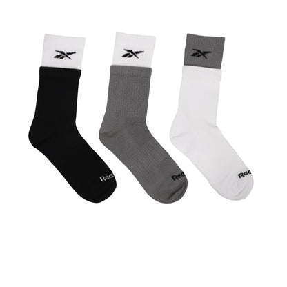 REEBOK Double Welt Crew ถุงเท้าผู้หญิง (แพ็ค 3 คู่)