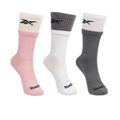 REEBOK Double Welt Crew ถุงเท้าผู้หญิง (แพ็ค 3 คู่)