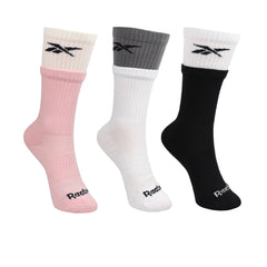 REEBOK Double Welt Crew ถุงเท้าผู้หญิง (แพ็ค 3 คู่)