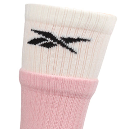 REEBOK Double Welt Crew ถุงเท้าผู้หญิง (แพ็ค 3 คู่)