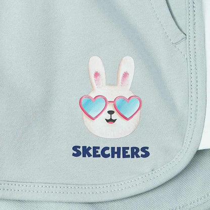 SKECHERS Grey กางเกงลำลองขาสั้นเด็กผู้หญิง