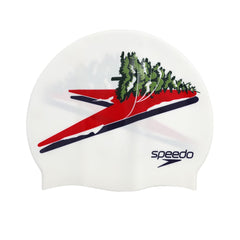 SPEEDO Slogan Printed หมวกว่ายน้ำผู้ใหญ่