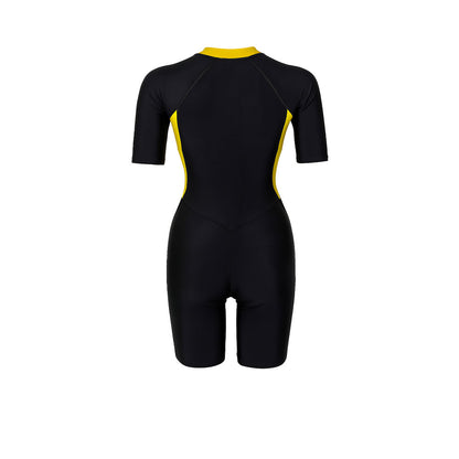 SPEEDO Zip Front Short Sleeve Kneesuit ชุดว่ายน้ำผู้หญิง
