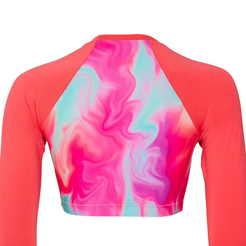 SPEEDO FLU3NTE Printed Crop เสื้อรัชการ์ดผู้หญิง