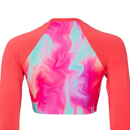 SPEEDO FLU3NTE Printed Crop เสื้อรัชการ์ดผู้หญิง