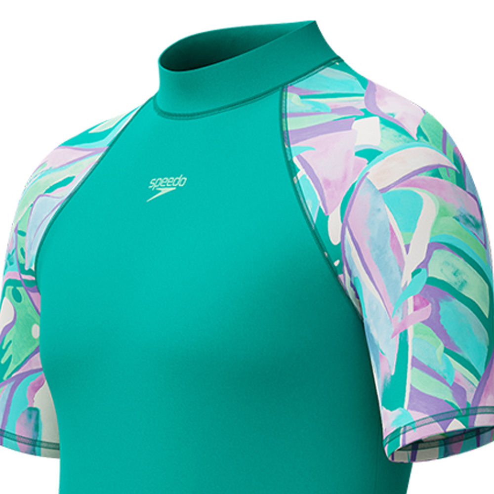 SPEEDO Printed Short Sleeve Girls Rashguard