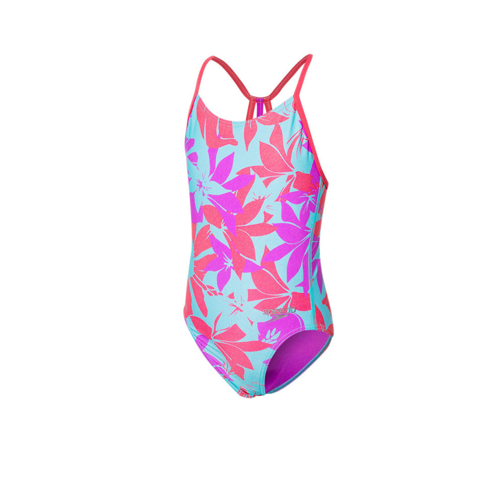 SPEEDO Allover Lane Line Back Girls Swimsuit - Supersports Thailand