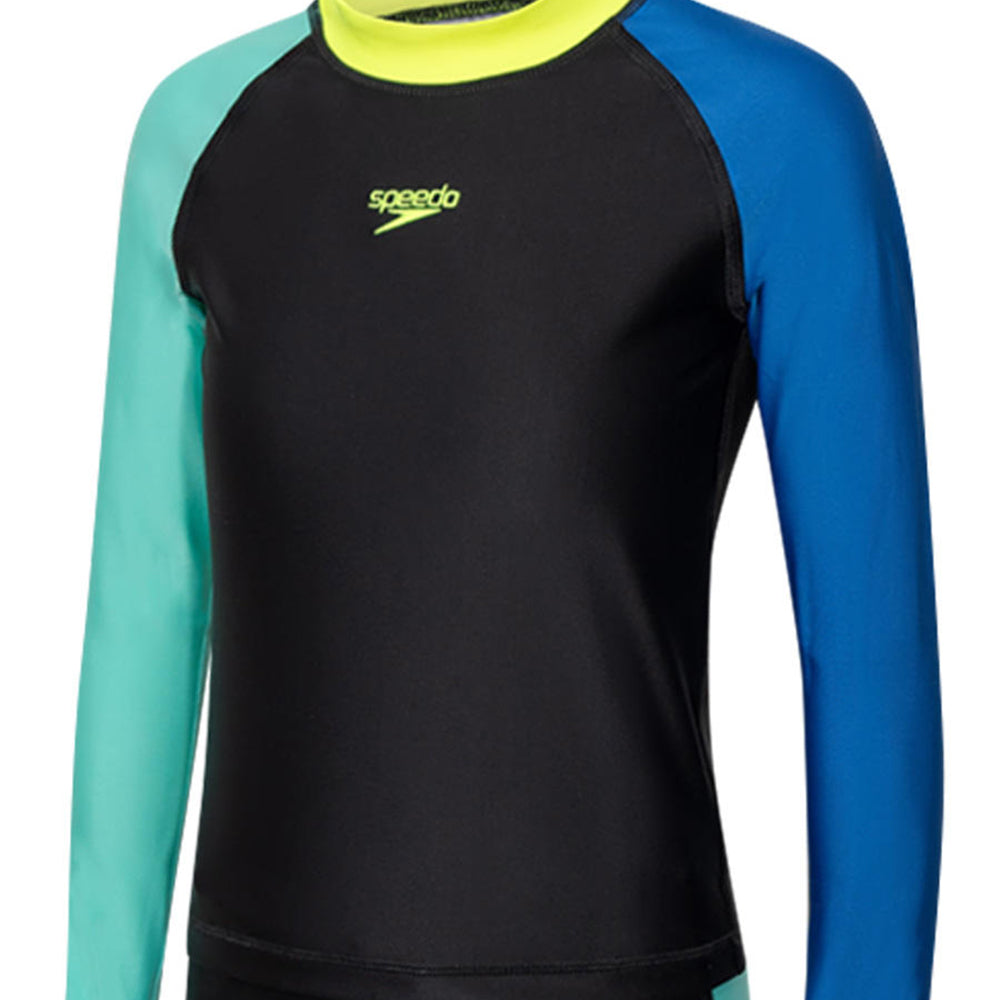 SPEEDO Colourblock Rash Top & Jammer Set Boys Swimsuit