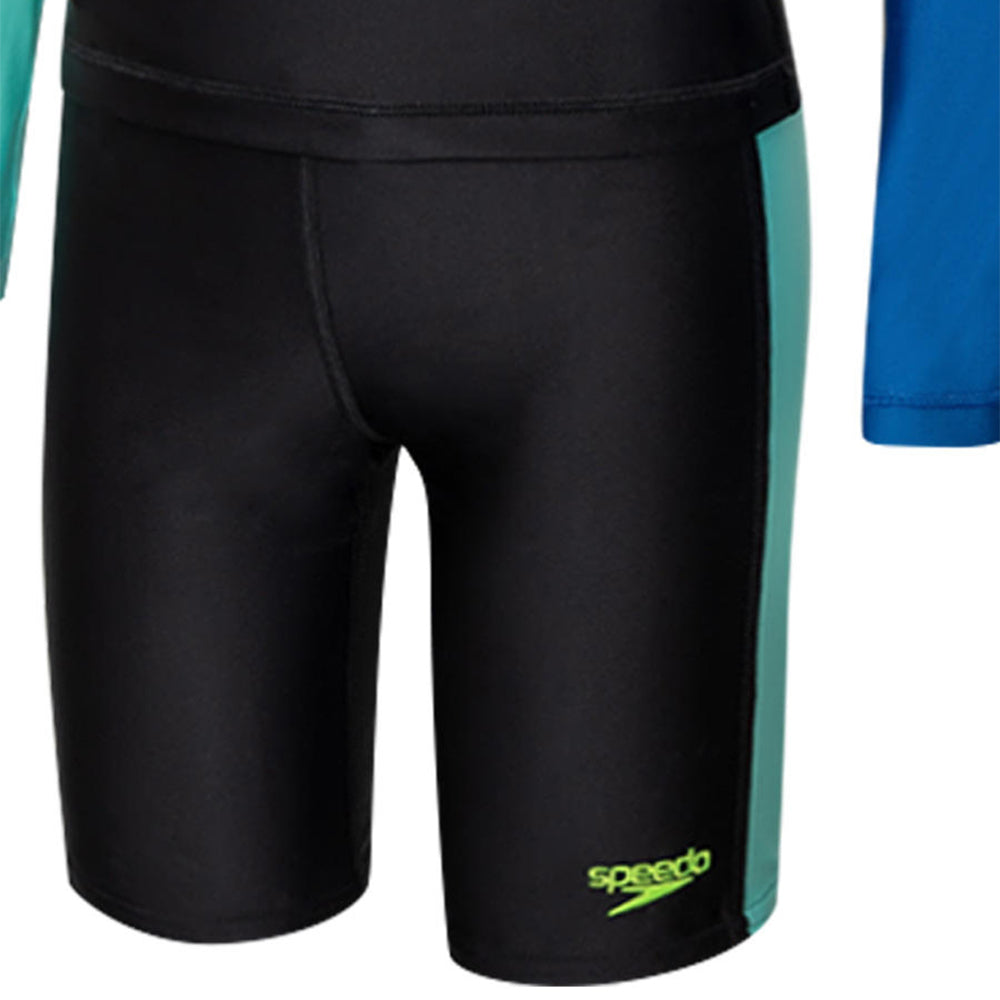 SPEEDO Colourblock Rash Top & Jammer Set Boys Swimsuit