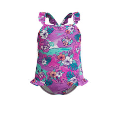 SPEEDO Learn to Swim Printed Frill Thinstrap Girls Swimsuit