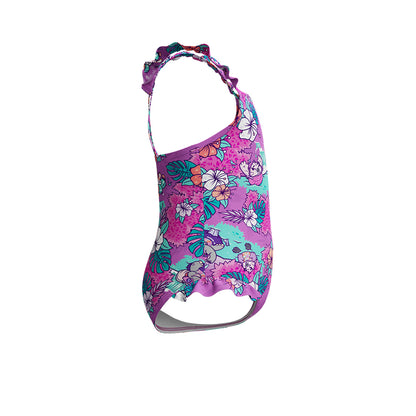 SPEEDO Learn to Swim Printed Frill Thinstrap Girls Swimsuit