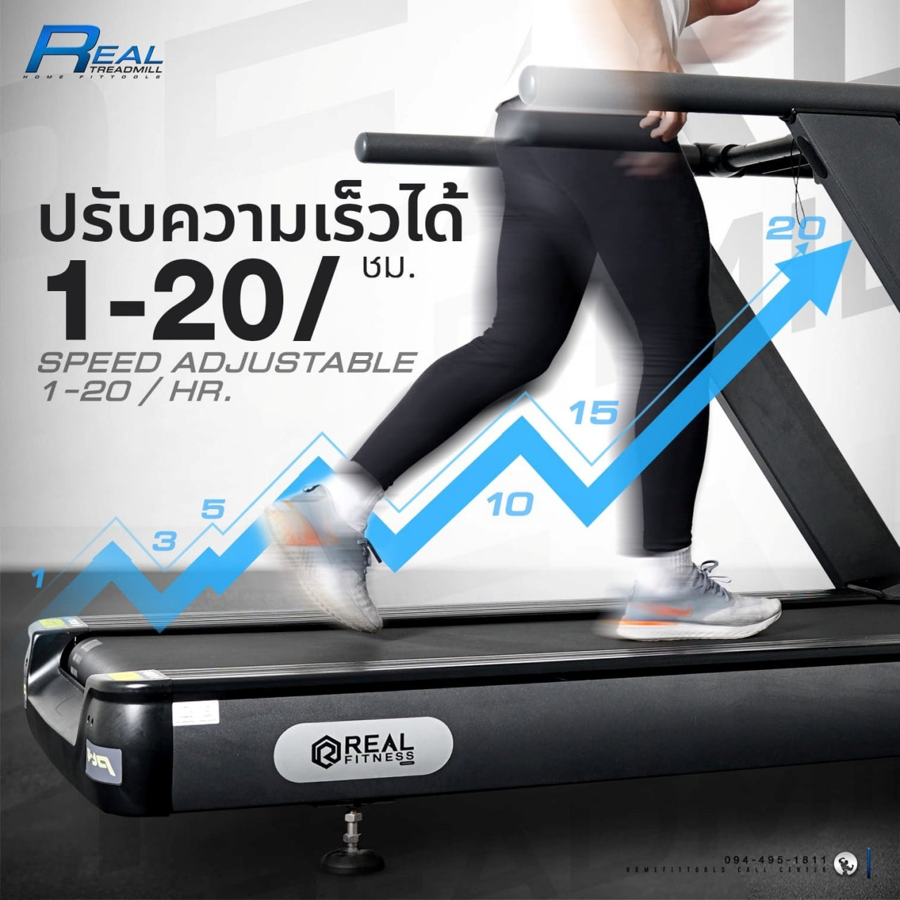 ลู่วิ่งไฟฟ้า HFT รุ่น Real -Homefittools - Supersports Thailand