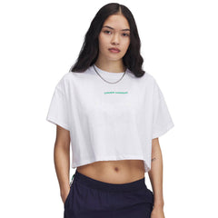 UNDER ARMOUR Varsity Mix Heavyweight Crop เสื้อออกกำลังกายผู้หญิง