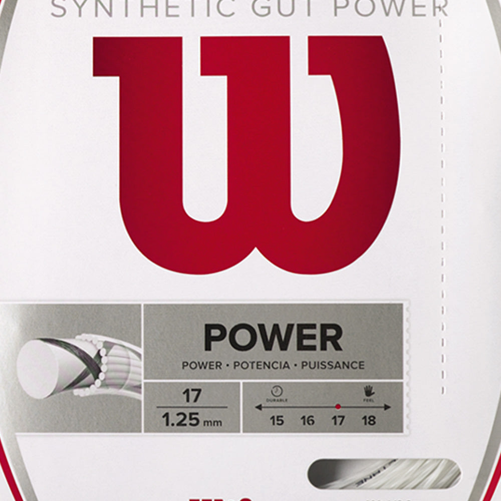 WILSON Synthetic Gut Power 17 Tennis String (17g/1.25mm) - Supersports Thailand