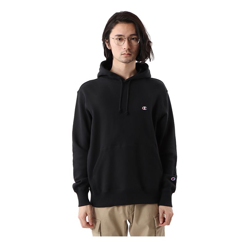 CHAMPION PULLOVER HOODED SWEATSHIRT เสื้อฮู้ด ผู้ชาย C3-Q101-090 Black - 1