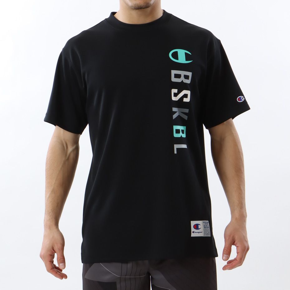 CHAMPION SHORT SLEEVE T-SHIRT เสื้อยืดทีเชิ๊ต ผู้ชาย C3-WB343-090 Black - 1 Supersports Thailand