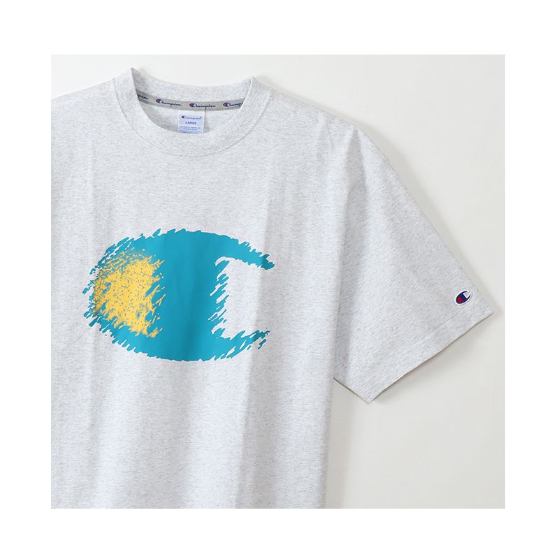 CHAMPION S/S T-SHIRT เสื้อยืดทีเชิ๊ต ผู้ชาย C3-X327-030 Grey - 1 Supersports Thailand
