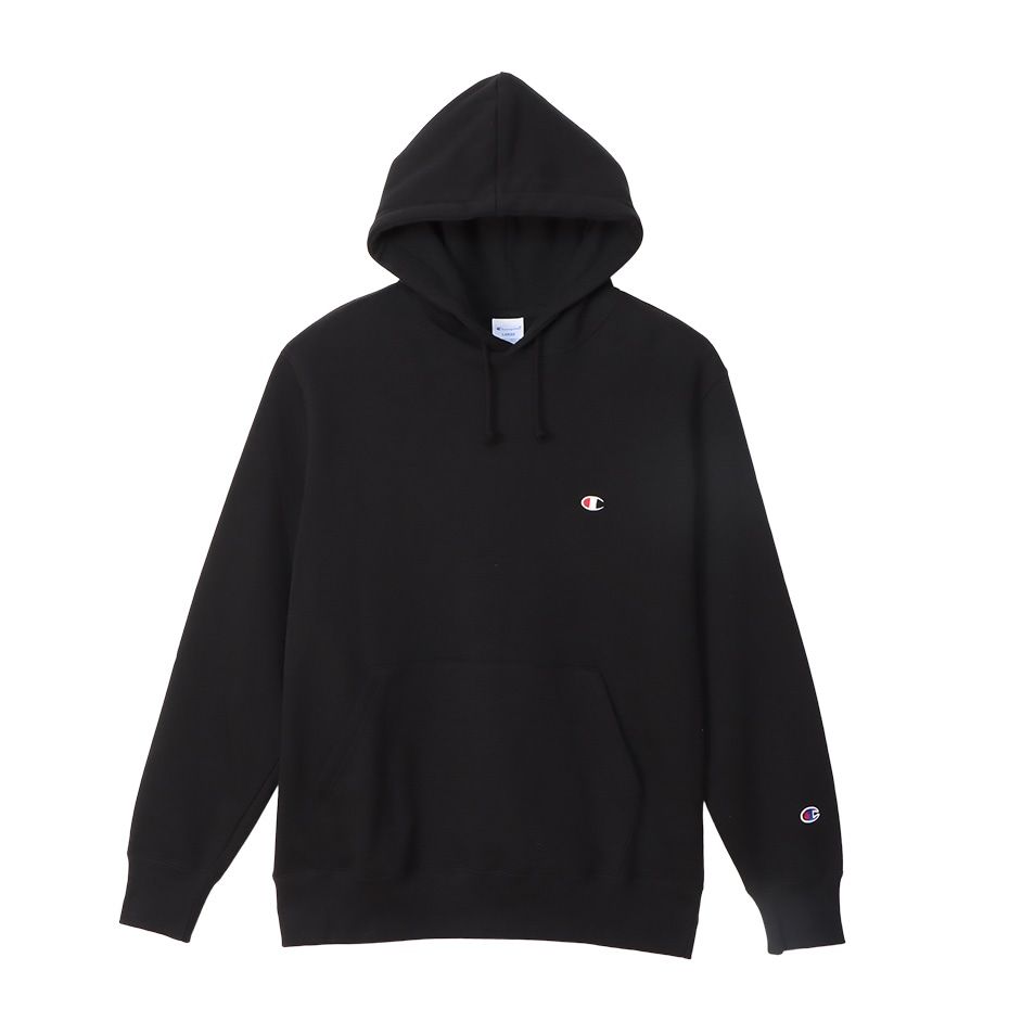 CHAMPION HOODED SWEATSHIRT เสื้อฮู้ด ผู้ชาย C3-Y136-090 Black - 1