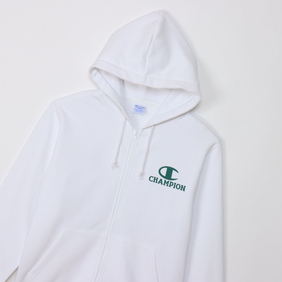 CHAMPION ZIP HOODED SWEATSHIRT เสื้อฮู้ด ผู้ชาย C3-Z107-010 White - 1 Supersports Thailand