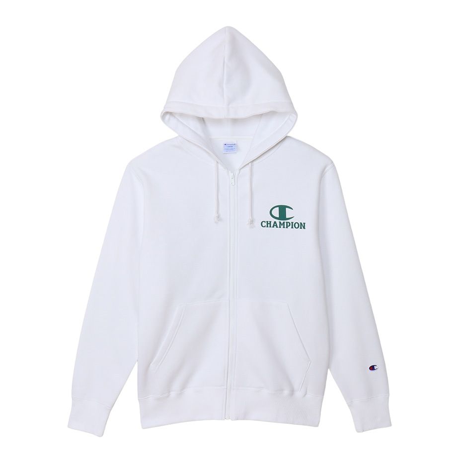 CHAMPION ZIP HOODED SWEATSHIRT เสื้อฮู้ด ผู้ชาย C3-Z107-010 White - 1 Supersports Thailand