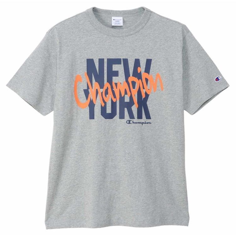 CHAMPION SHORT SLEEVE T-SHIRT เสื้อยืดทีเชิ๊ต ผู้ชาย C3-Z347-070 Grey - 1 Supersports Thailand