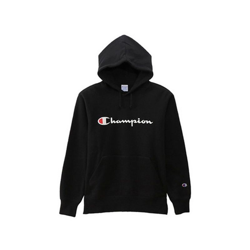 CHAMPION PULLOVER HOODIE SWEATSHIRT เสื้อฮู้ด ผู้ชาย C3-Q102-090 Black - 1