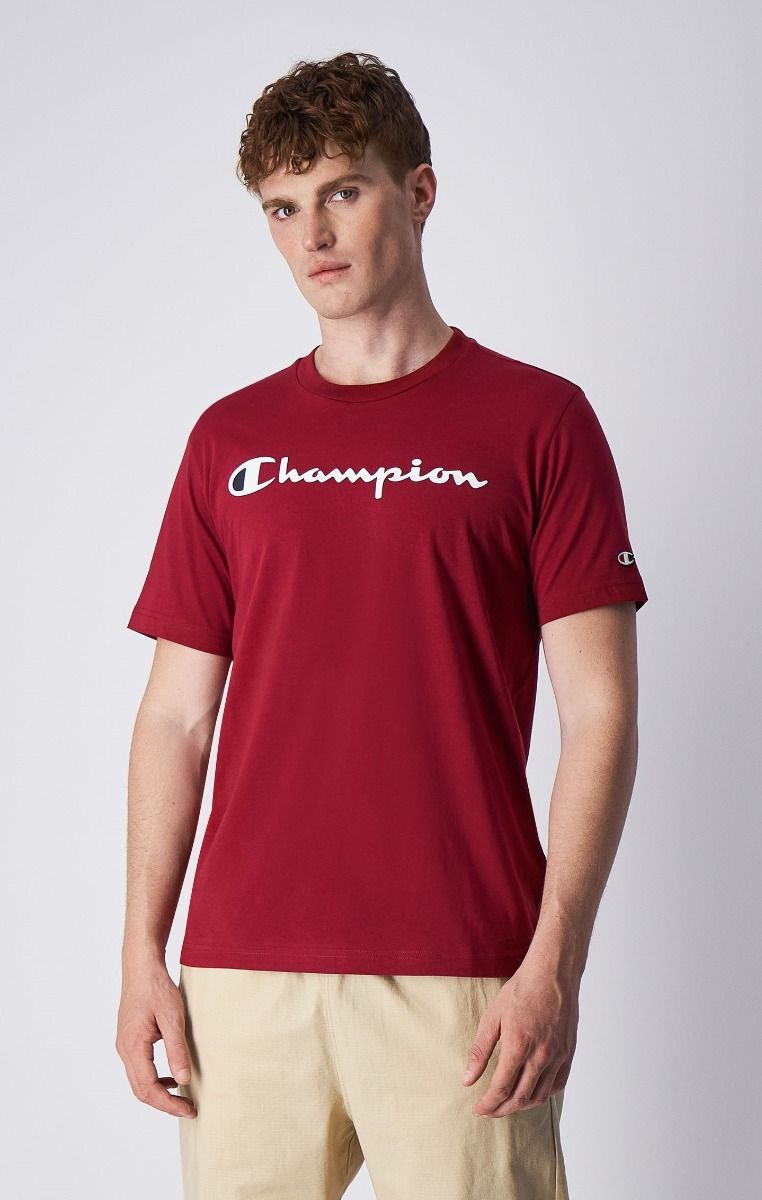 CHAMPION CREWNECK T-SHIRT เสื้อยืดทีเชิ๊ต ผู้ชาย 219206-RS508 Red - 1 Supersports Thailand