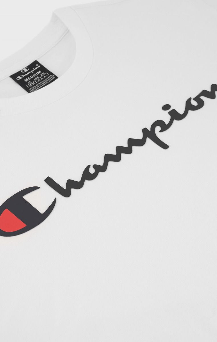 CHAMPION CREWNECK T-SHIRT เสื้อยืดทีเชิ๊ต ผู้ชาย 219206-WW001 White - 1 Supersports Thailand