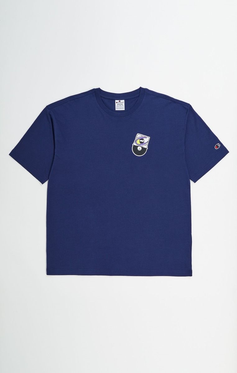 CHAMPION CREWNECK T-SHIRT เสื้อยืดทีเชิ๊ต ผู้ชาย 219299-BS561 Blue - 1