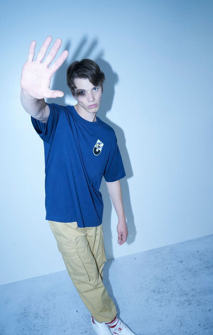 CHAMPION CREWNECK T-SHIRT เสื้อยืดทีเชิ๊ต ผู้ชาย 219299-BS561 Blue - 1